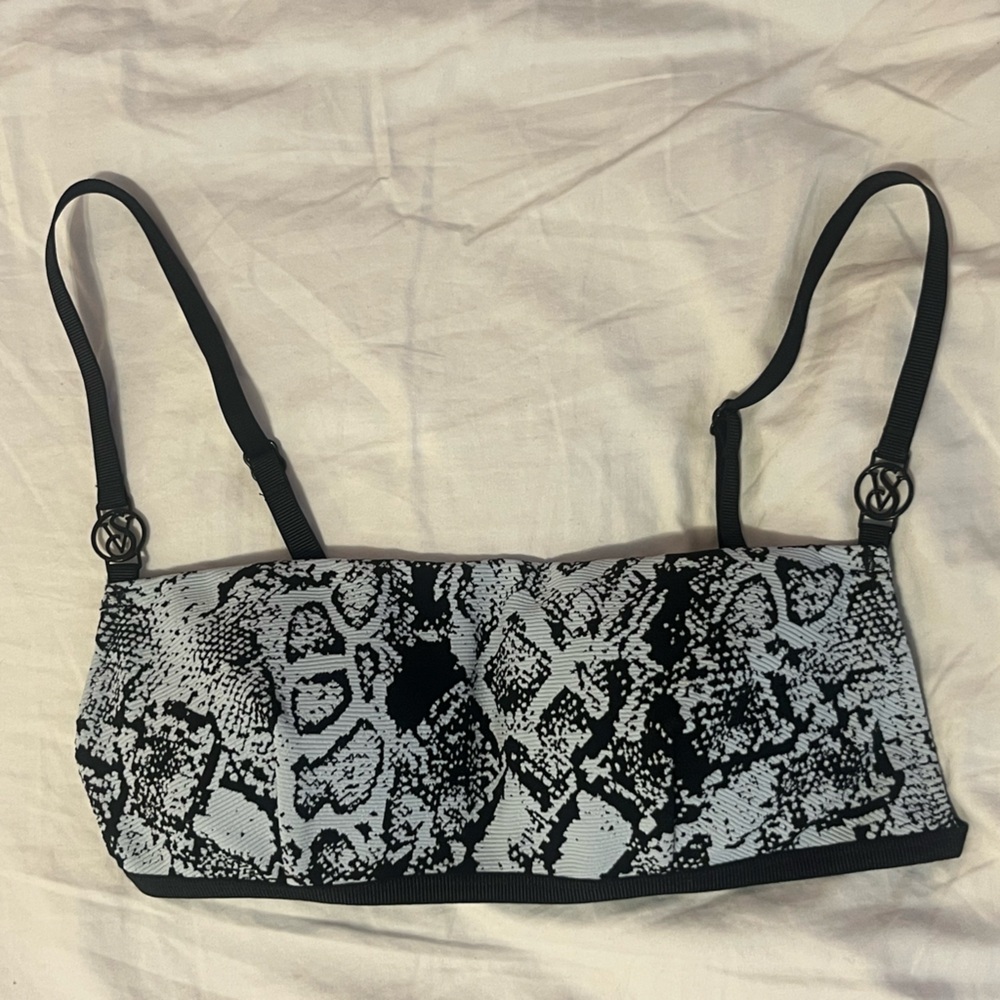 Victoria's Secret Black and Gray Bikini Top